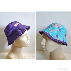 UVSkinz Purple Blue Peach Sea Creatures Reversible Sun Hat Toddler Size 3T